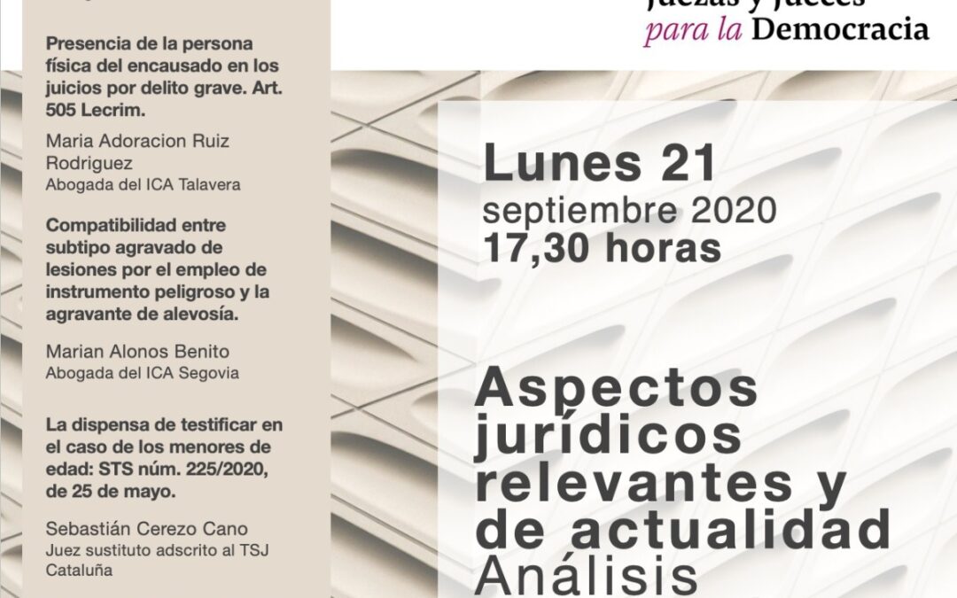 Webinar: Acceso a la Carrera Judicial por la categoría de Magistrad@ 21 de septiembre 2020