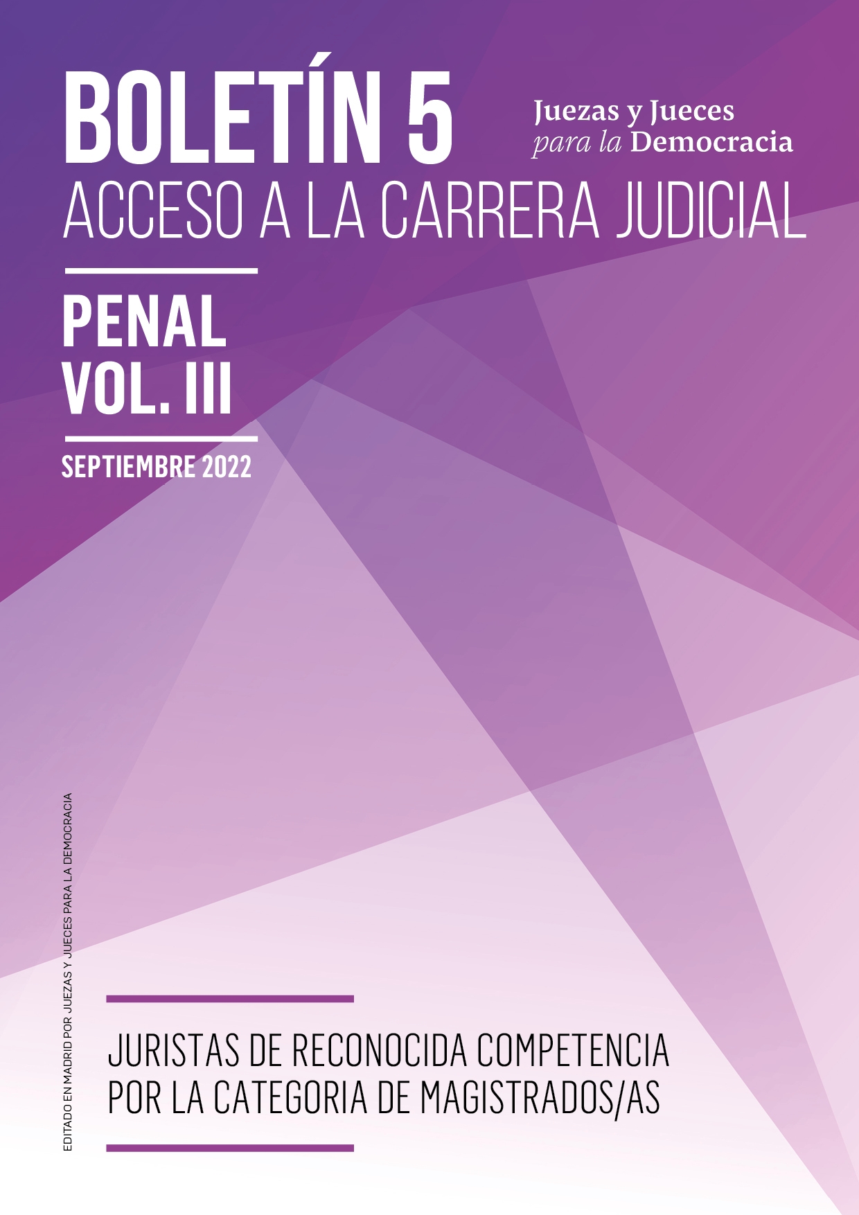 Portada Boletin Acceso a la Carrera Judicial. Penal Vol. III